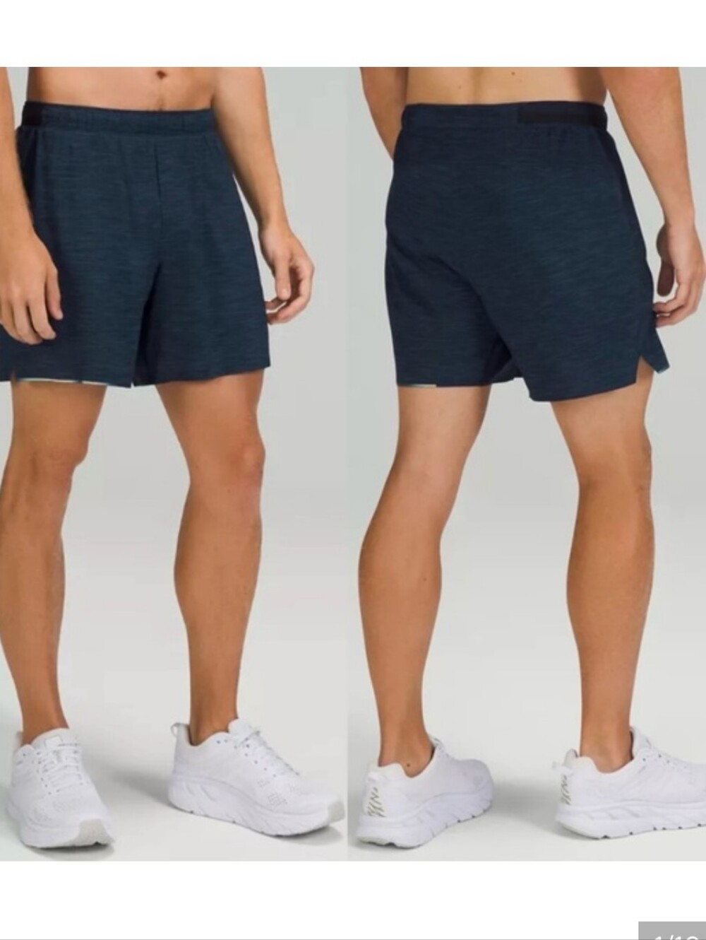 Lululemon Heather All Over Iron Blue Surge 6" Lined Shorts - Size XL